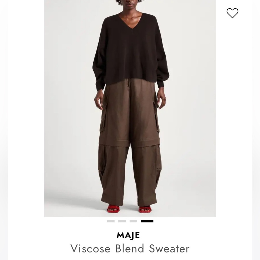 Maje Chocolate Brown V neck sweater